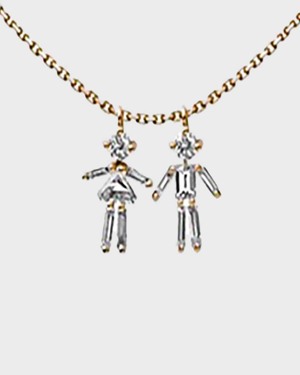 Diamond Girl and Boy Necklace